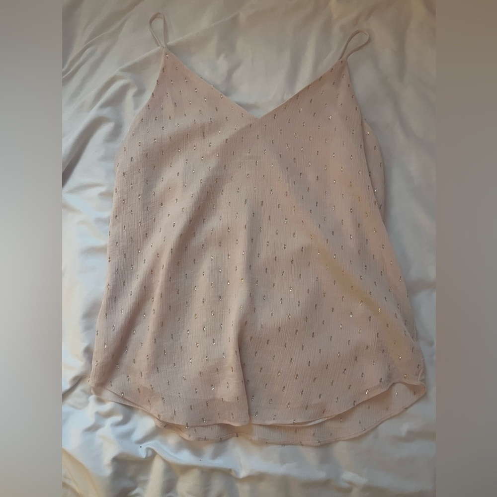 Express Pink Tank Top with Gold Accents